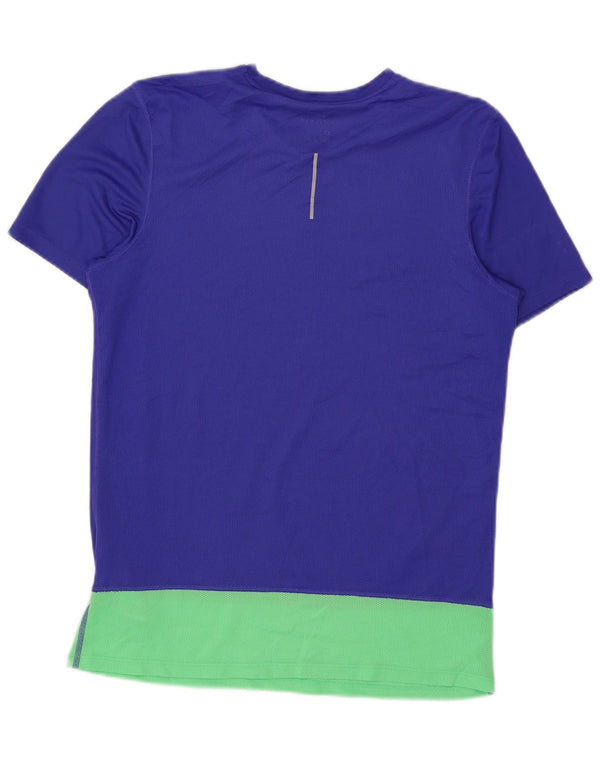 Nike Ženska Dri Fit majica kratkih rukava UK 14 Medium Blue Colourblock Poliester