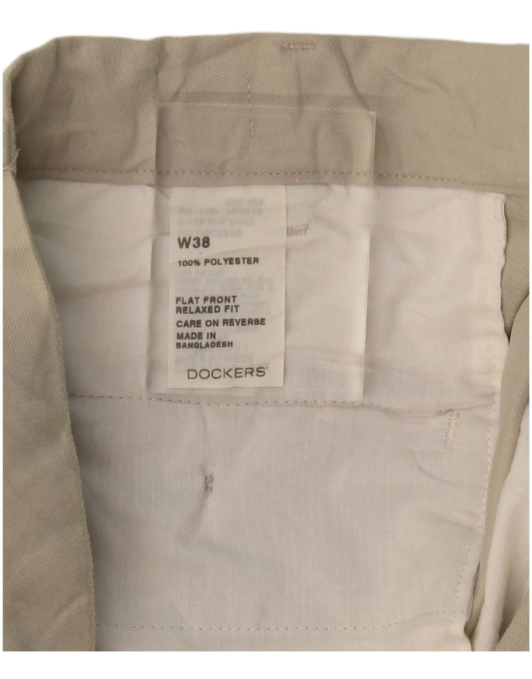 DOCKERS Mens Relaxed Fit Chino Shorts W38 XL Beige Polyester