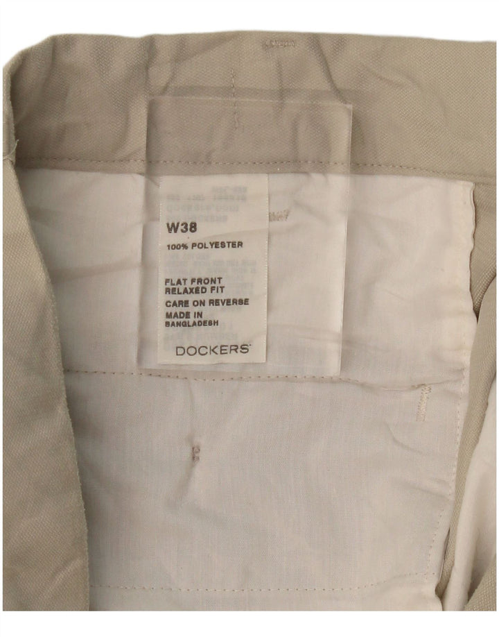 DOCKERS Mens Relaxed Fit Chino Shorts W38 XL Beige Polyester