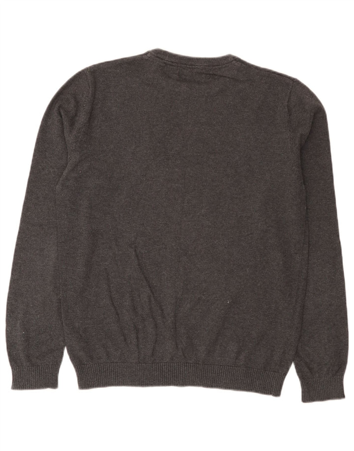 Jack & Jones muški pulover s okruglim izrezom, mali sivi pamuk