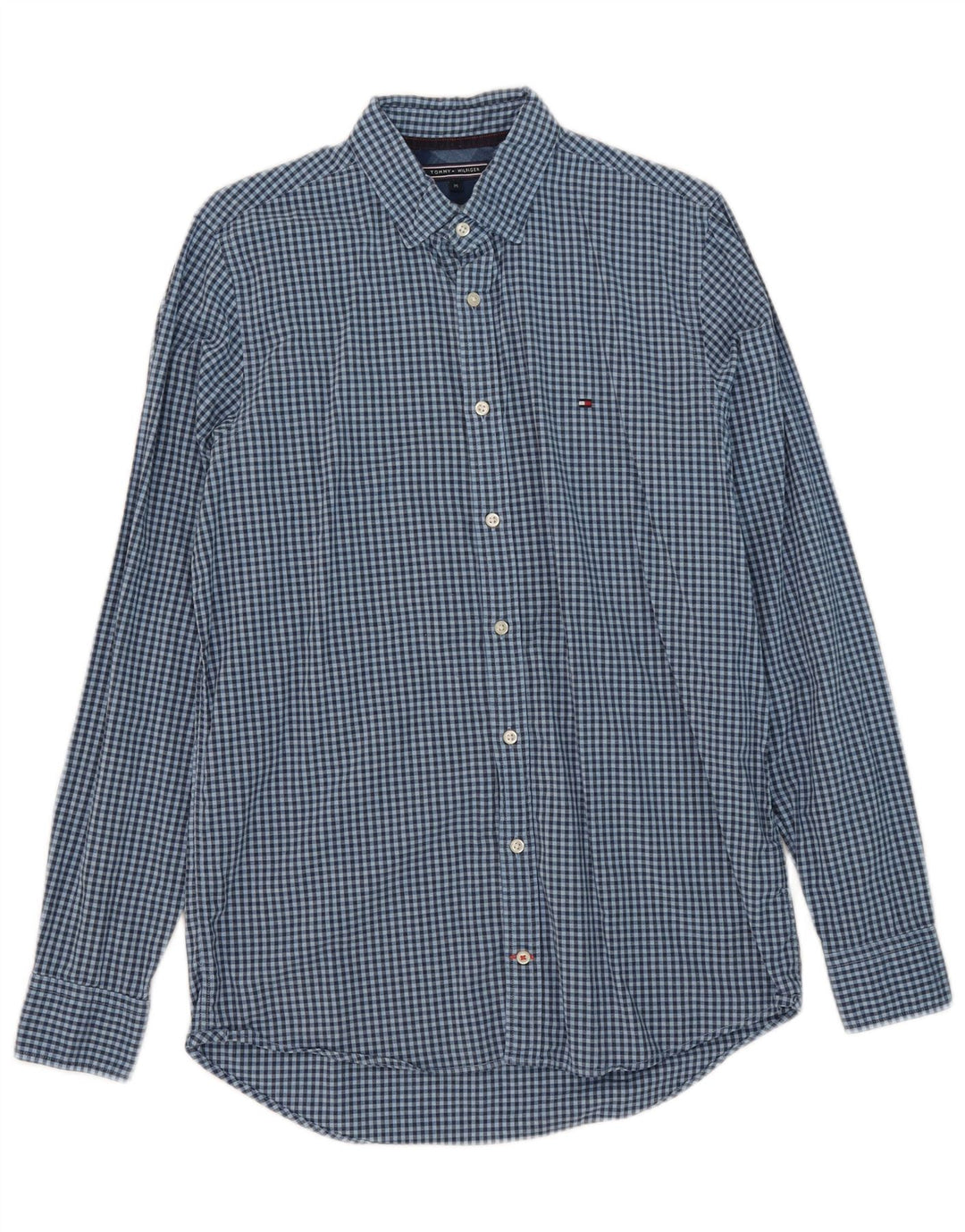 Tommy Hilfiger muška uska košulja srednje plave boje gingham pamuka