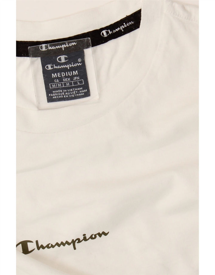 CHAMPION Womens Graphic Top Long Sleeve UK 14 Medium White