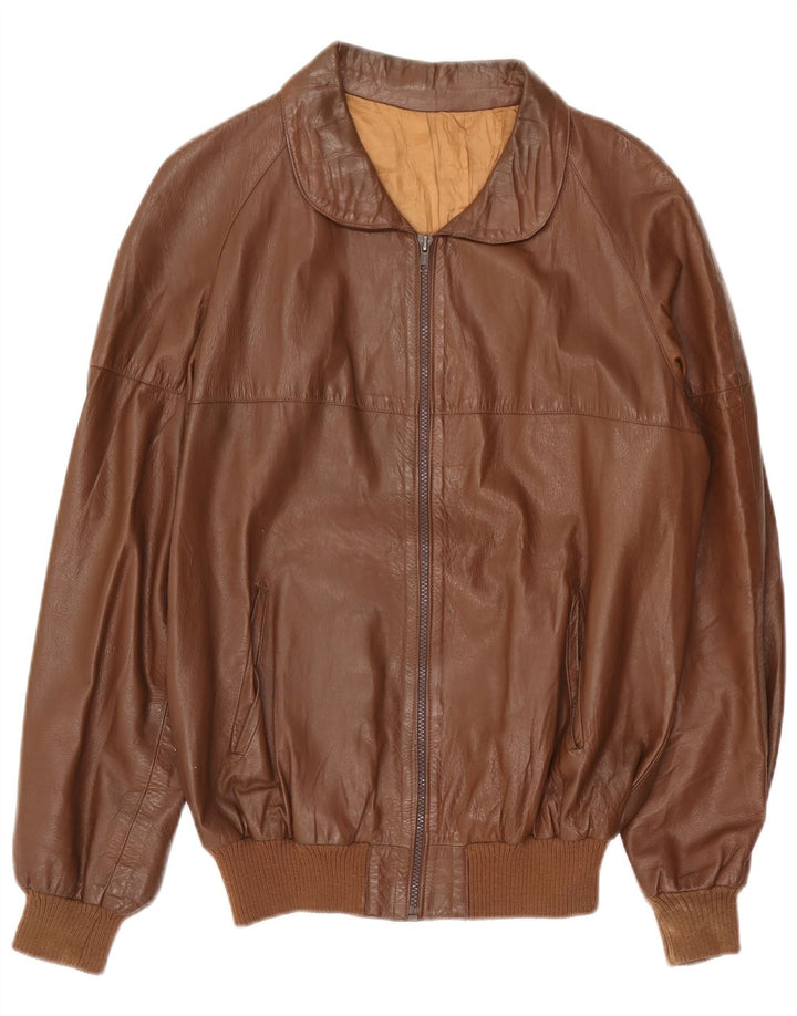 Vintage muška kožna jakna UK 38 srednje smeđa