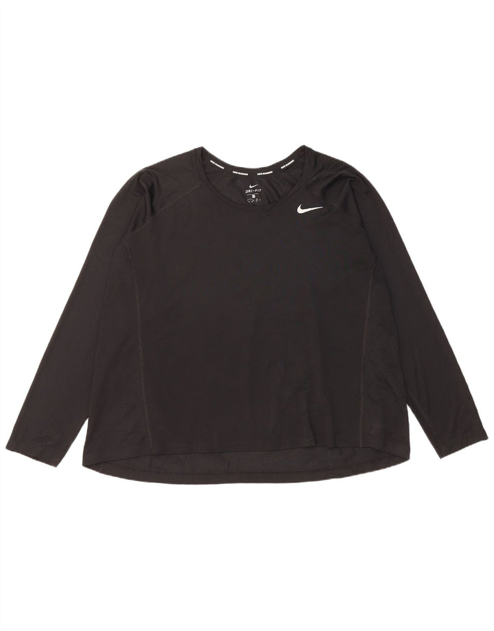 Nike Ženska Dri Fit majica dugih rukava UK 22 3XL crni poliester
