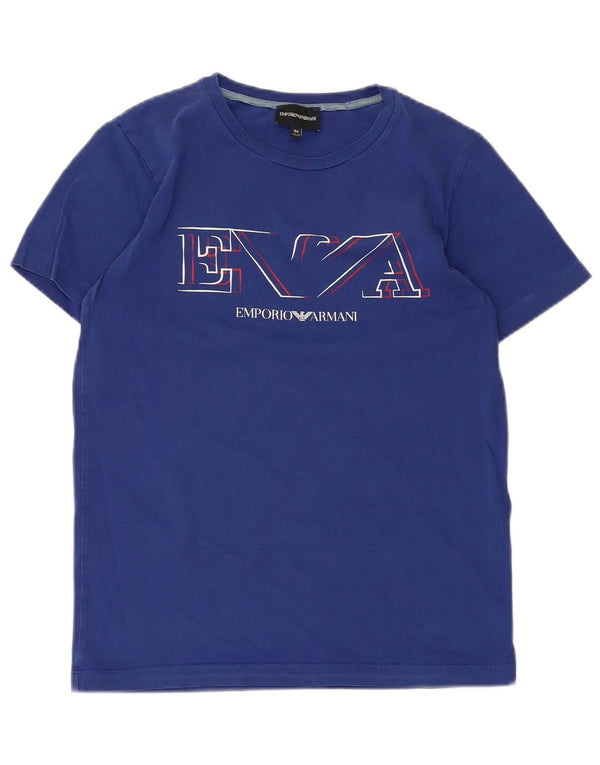 Plava majica kratkih rukava Emporio Armani za dječake s grafičkim motivima 15-16 godina
