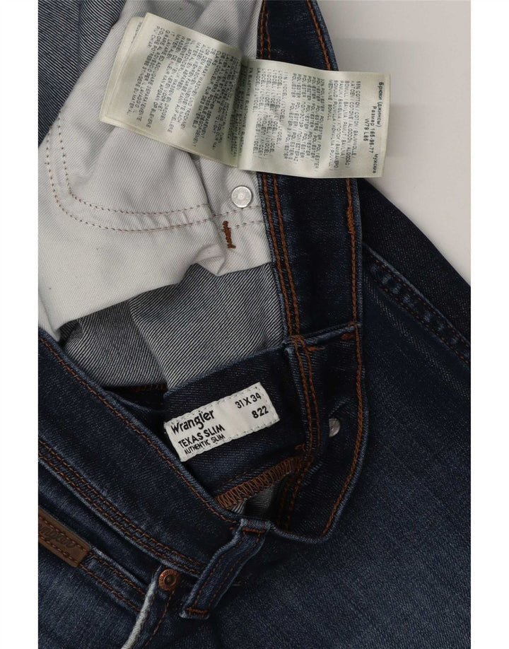 Wrangler muške Texas Distressed Slim Jeans W31 L34 Plavi pamuk
