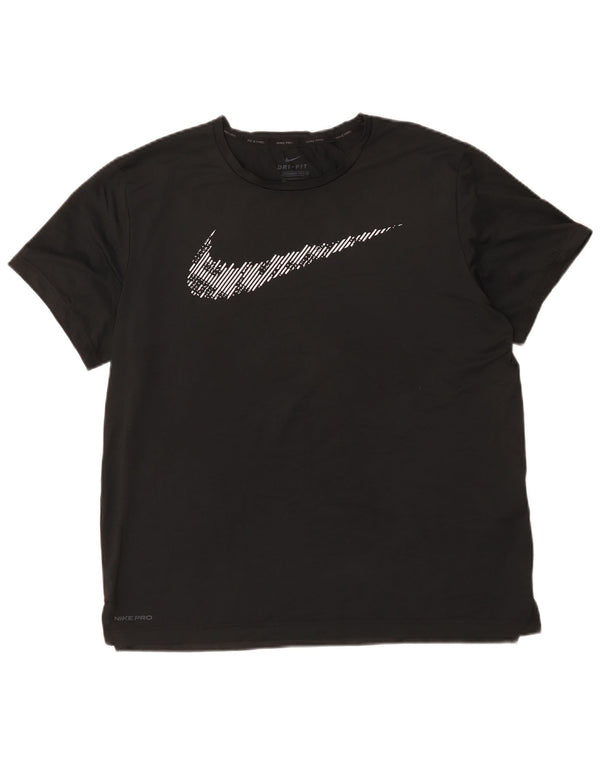 Nike Mens Dri Fit Standard Fit Graphic T-Shirt Top Veliki crni poliester