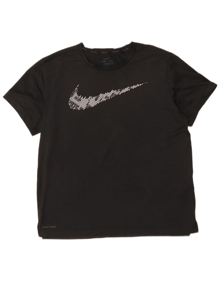 Nike Mens Dri Fit Standard Fit Graphic T-Shirt Top Veliki crni poliester