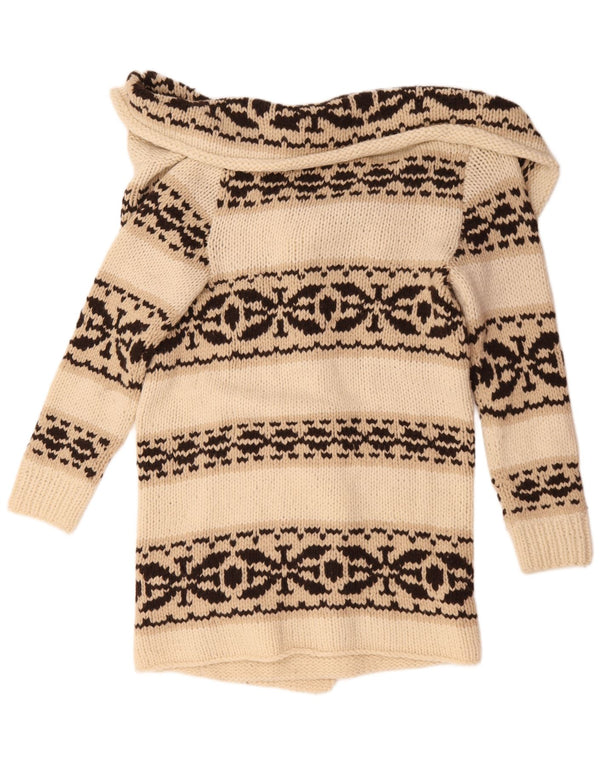 Parosh ženski dugi kardigan pulover UK 14 Medium Off White Fair Isle
