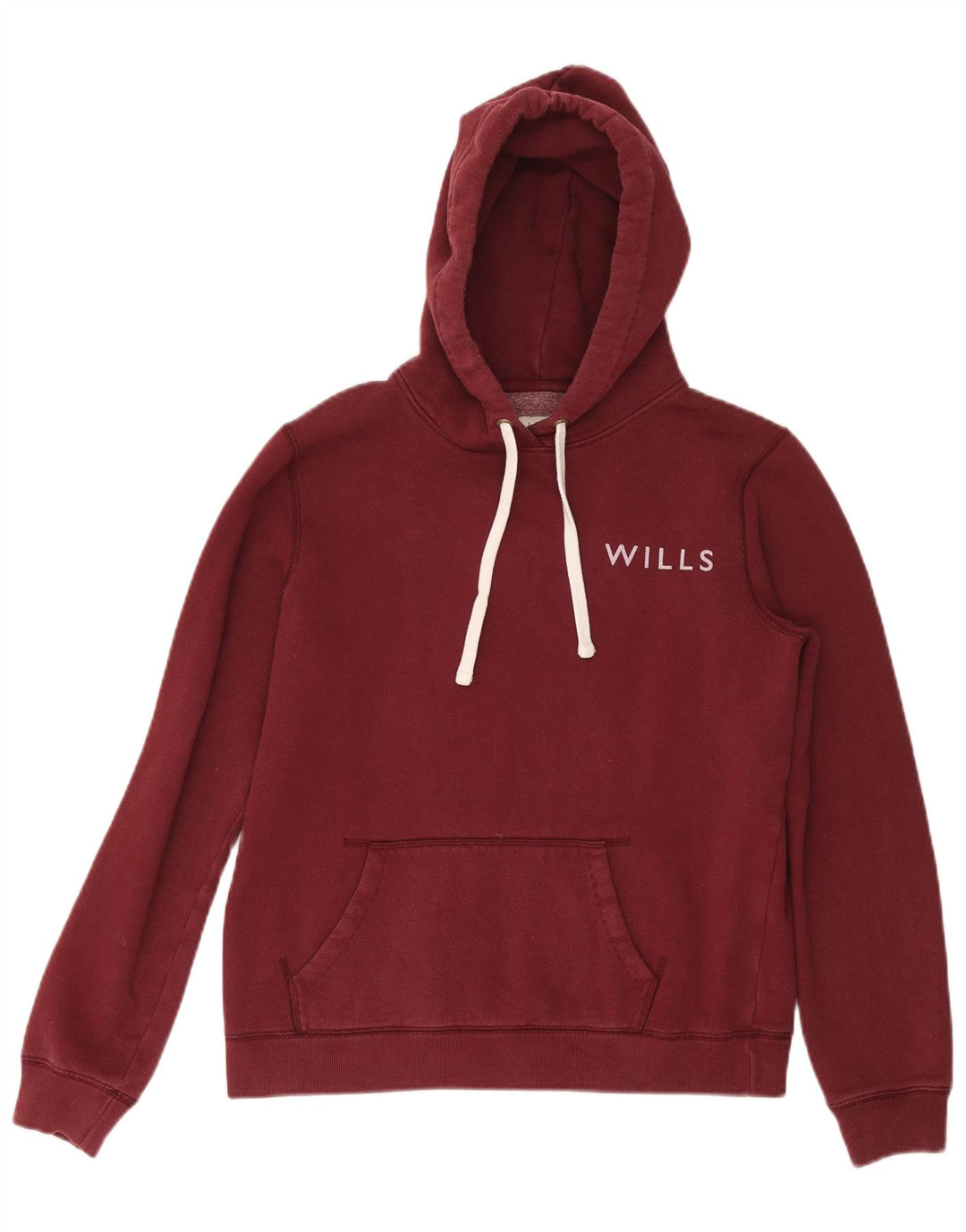 JACK WILLS Ženska majica s kapuljačom s kapuljačom s kapuljačom UK 12 Srednji tamnocrveni pamuk