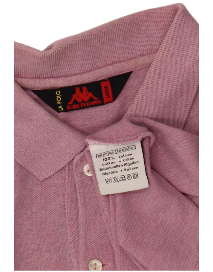 KAPPA Mens Polo Shirt Large Pink Cotton Classic