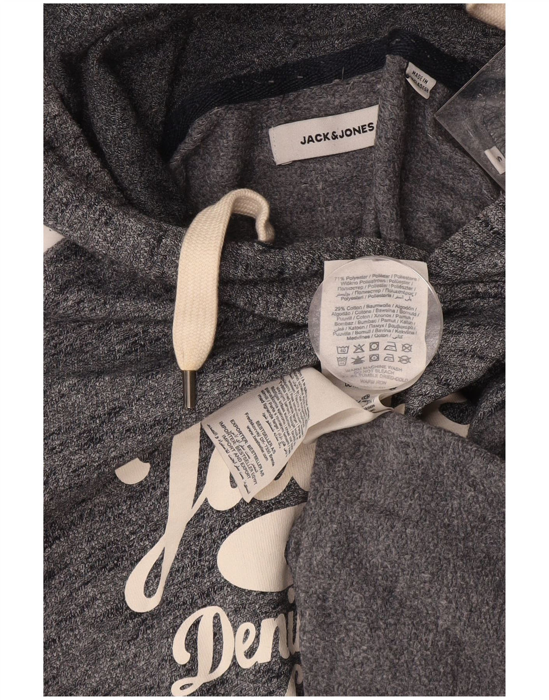 JACK & JONES Muška majica s kapuljačom s kapuljačom, mali tamnoplavi pamuk