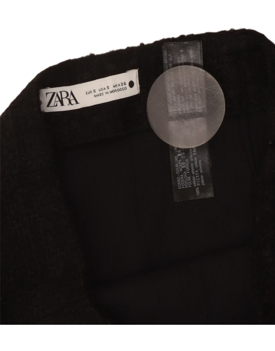 Zara ženska mini suknja mala W26 crni karirani akril
