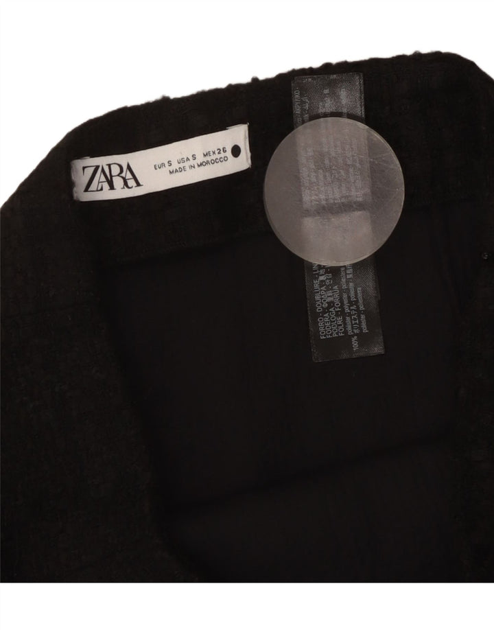 Zara ženska mini suknja mala W26 crni karirani akril