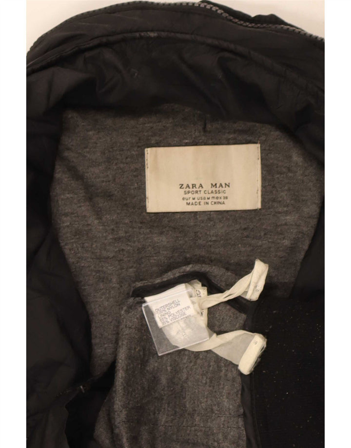 Zara muška bomber jakna s kapuljačom UK 38 Srednji crni najlon
