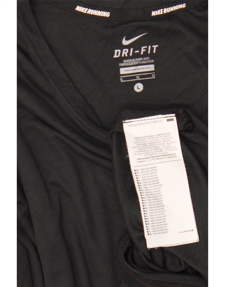 Nike Ženska Dri Fit Top majica dugih rukava UK 16 Veliki crni poliester