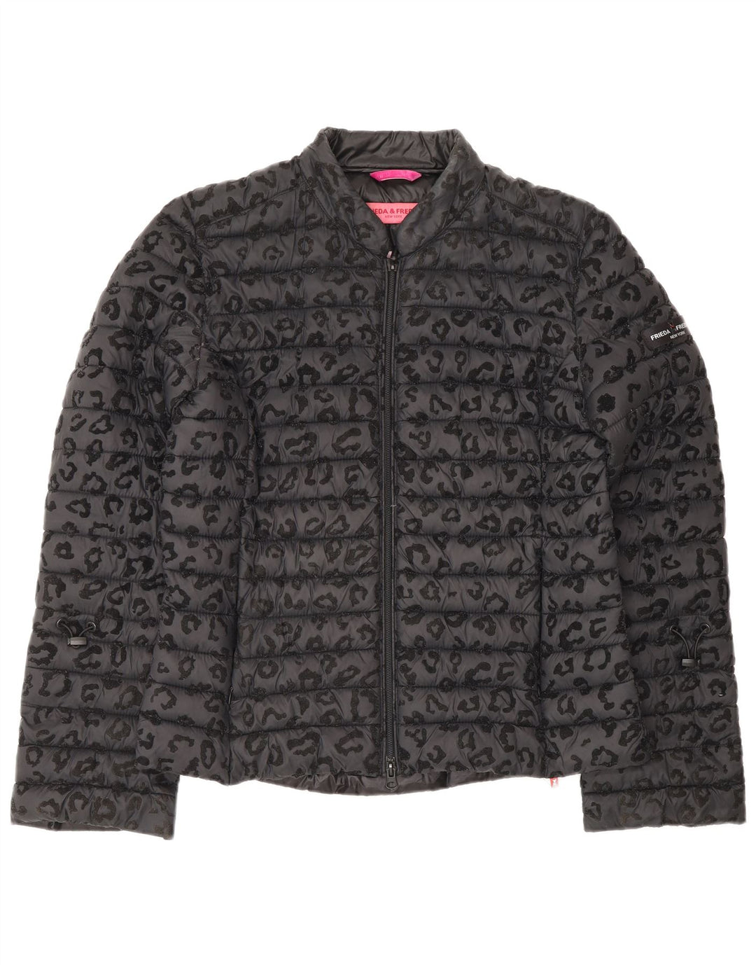 FRIEDA & FREDDIES Ženska podstavljena jakna EU 40 srednje sive boje sa životinjskim printom