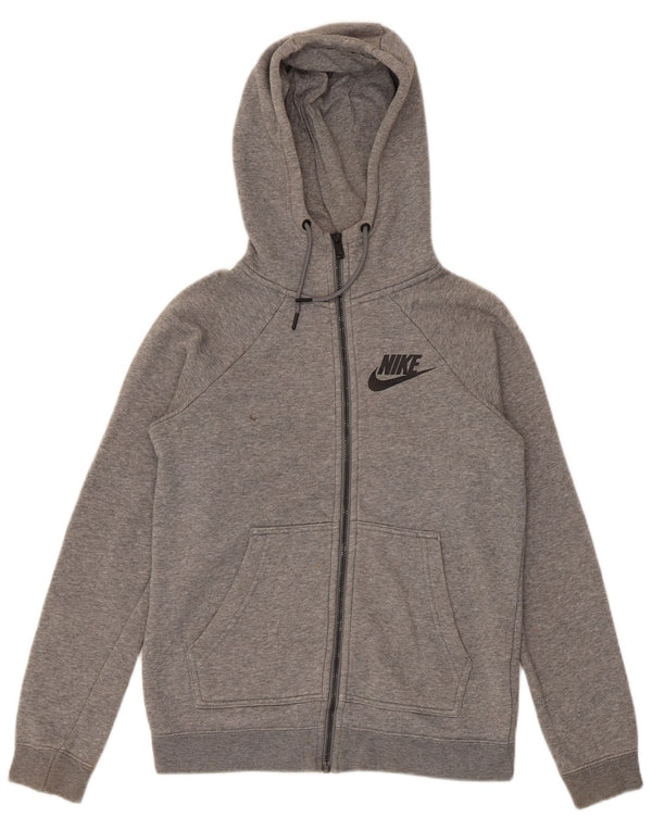 Nike ženski pulover s kapuljačom s patentnim zatvaračem UK 4 XS, sivi flekasti pamuk