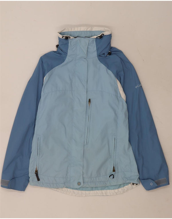 Prevelika ženska kišna jakna s kapuljačom Columbia UK 10 Small Blue Colourblock