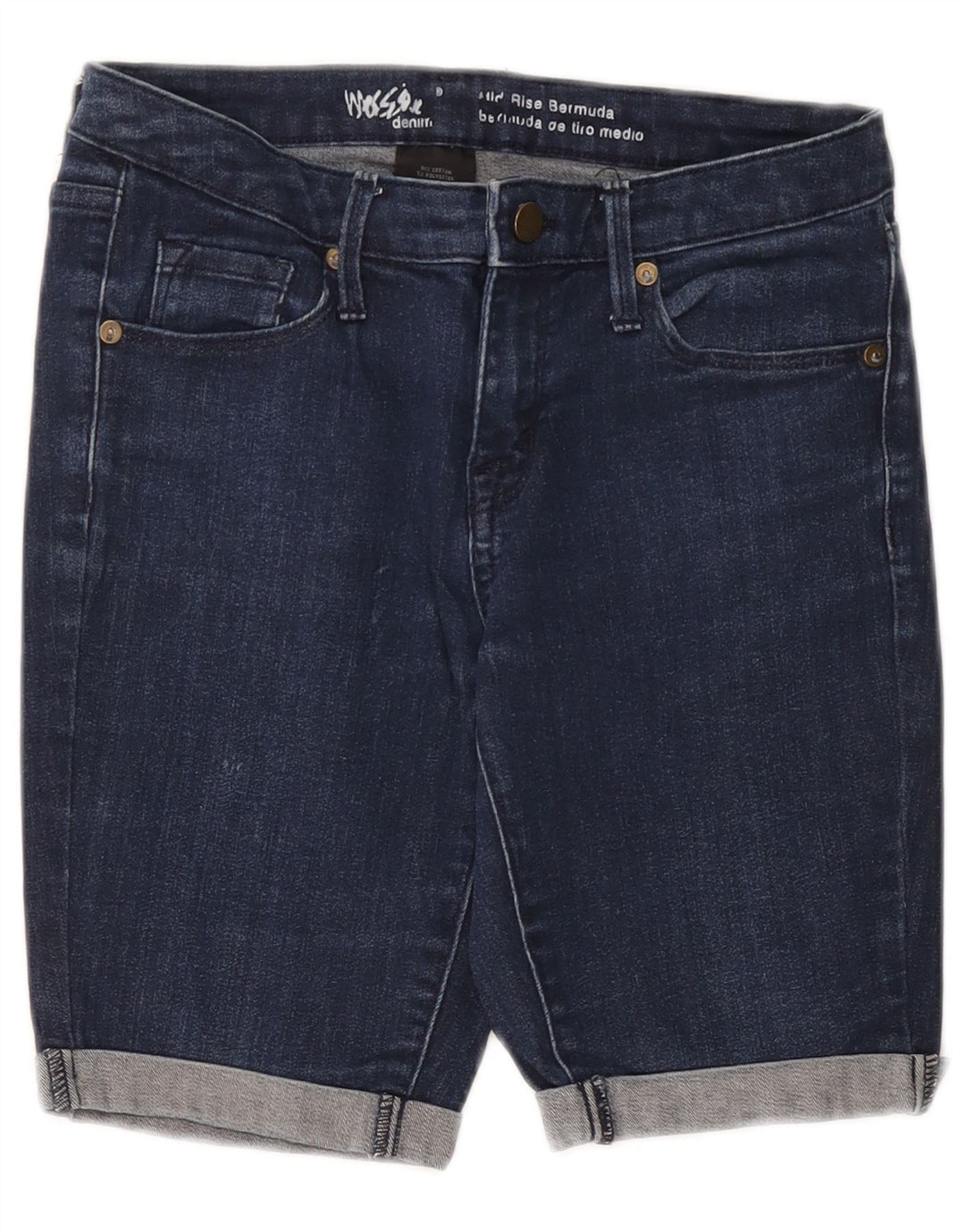 MOSSIMO Ženske bermuda traper kratke hlače srednjeg rasta US 2 XS W26 tamnoplavi pamuk