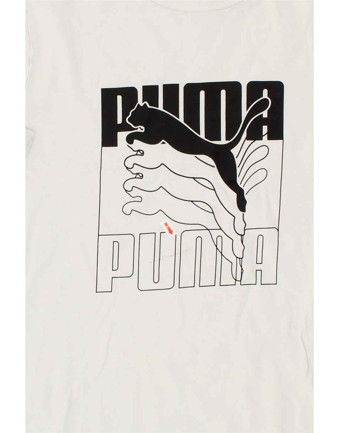 PUMA Mens Graphic T-Shirt Top Medium White Cotton Vintage Puma and Second-Hand Puma from Messina Hembry 