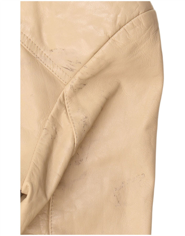 VINTAGE ženska kožna jakna sa 4 gumba IT 36 XS bež kožna