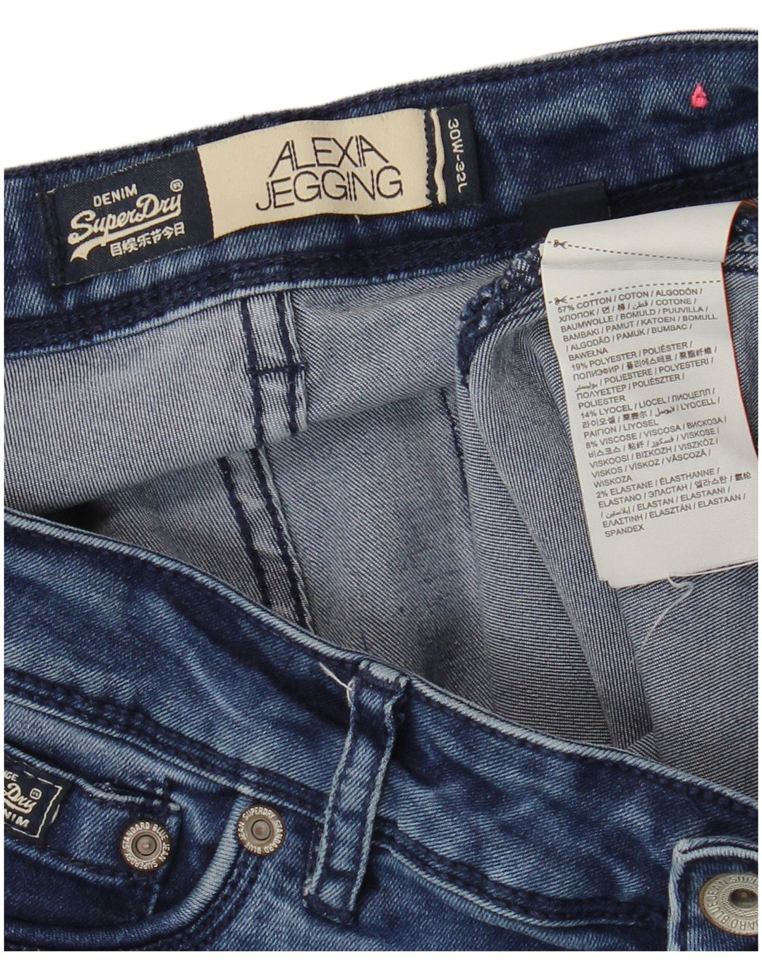 SUPERDRY ženske uske traperice Alexia Jegging W30 L32 plavi pamuk