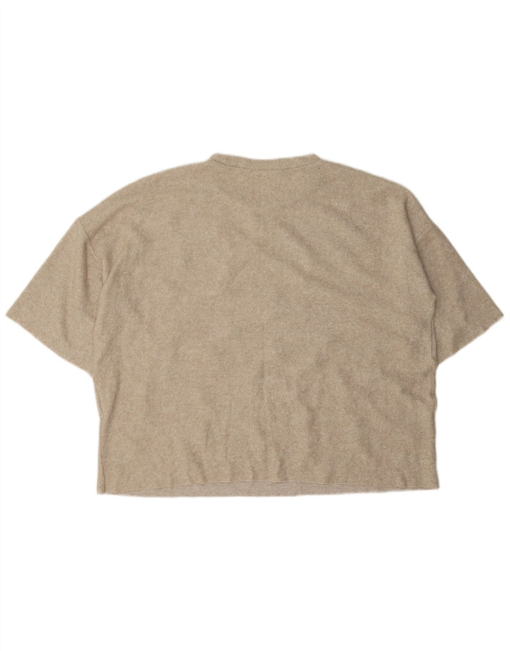 Zara ženska prevelika majica kratkih rukava UK 16 Large Beige Spotted