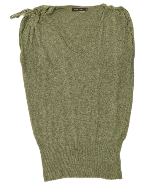 MINT VELVET Ženska prevelika majica bez rukava s dugačkim rukavom UK 10 Small Green