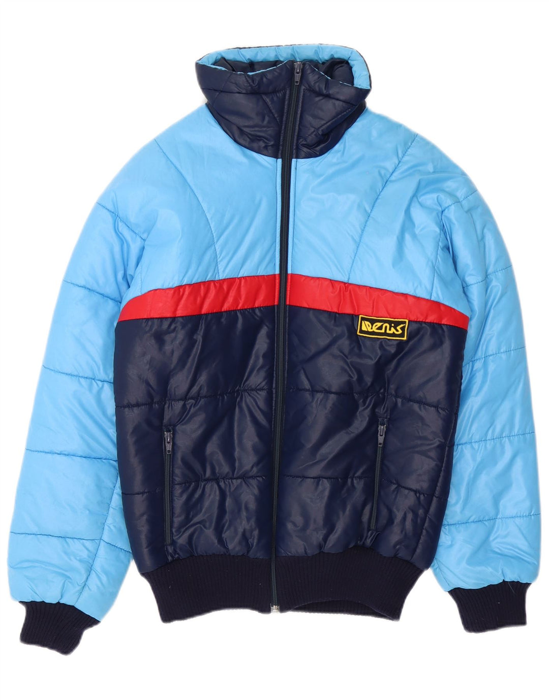 VINTAGE muška podstavljena jakna IT 46 Small Blue Colourblock poliamid