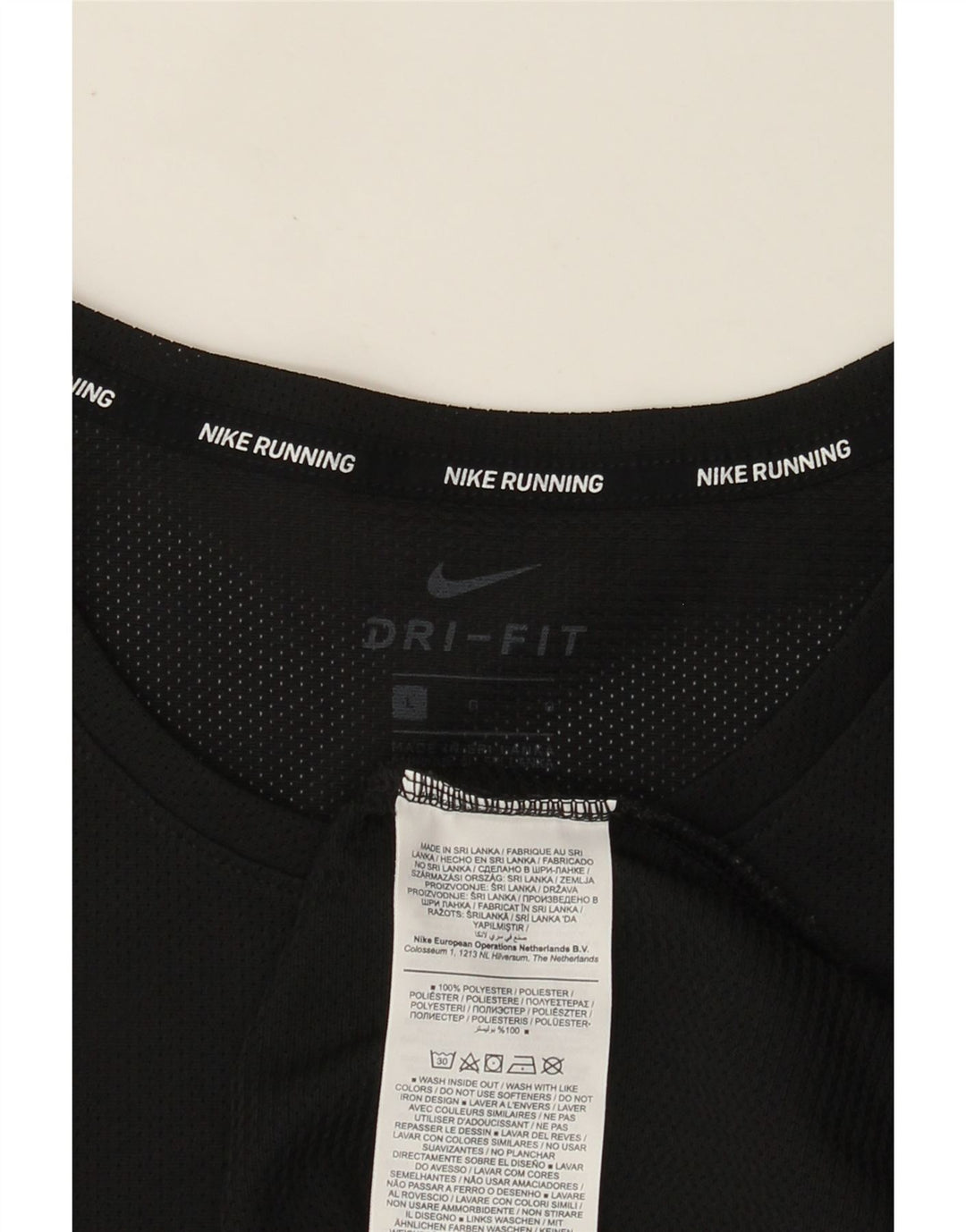 Nike Dri Fit majica kratkih rukava, veliki crni poliester