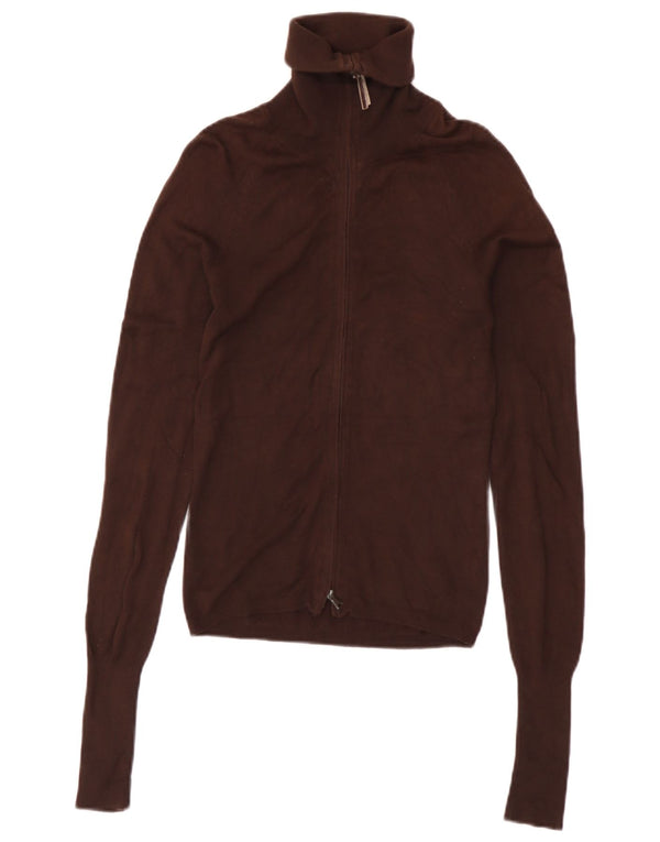 Zara ženski kardigan pulover UK 8 Small Brown Rayon