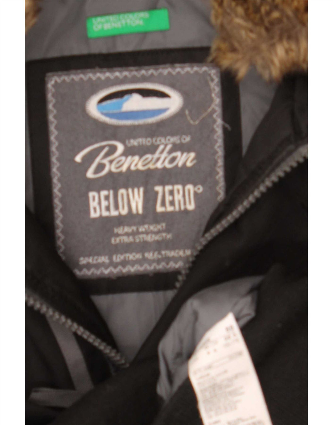 Benetton muška podstavljena jakna s kapuljačom IT 50 Large Black