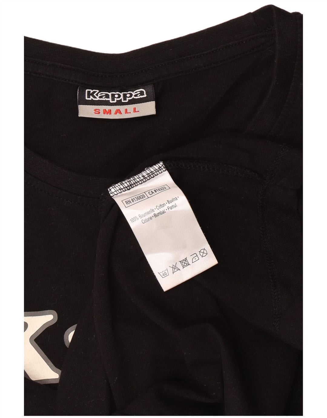 KAPPA Ženska majica kratkih rukava s grafičkim motivima UK 10 Mali crni pamuk