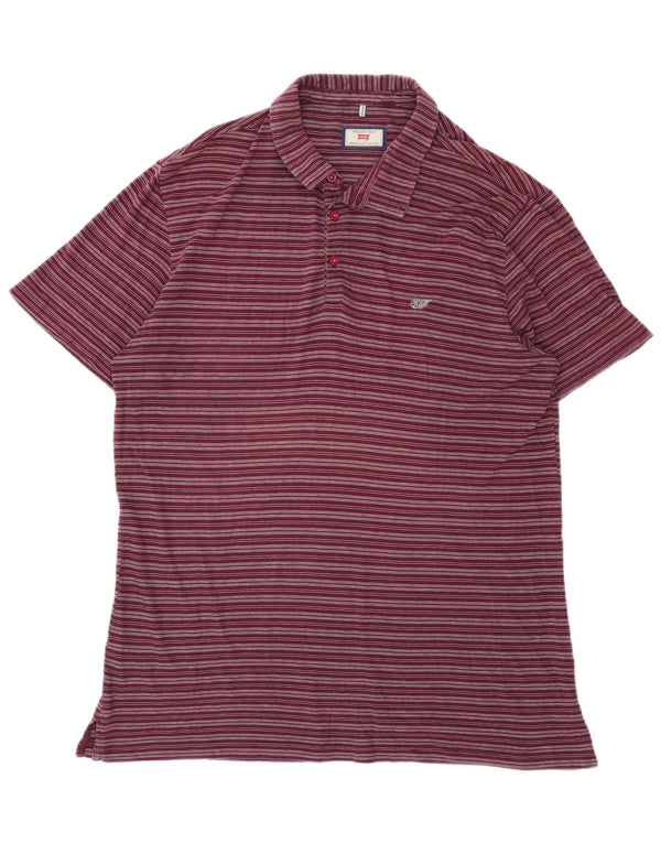 Carrera muška polo majica standardnog kroja XL bordo prugasti pamuk