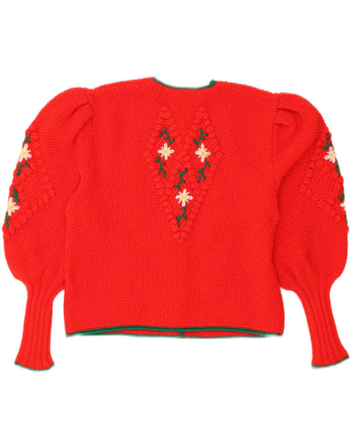 Vintage ženski kardigan džemper UK 14 veliki crveni