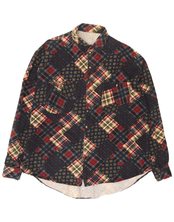 Vintage muška košulja 3XL tamnoplava patchwork