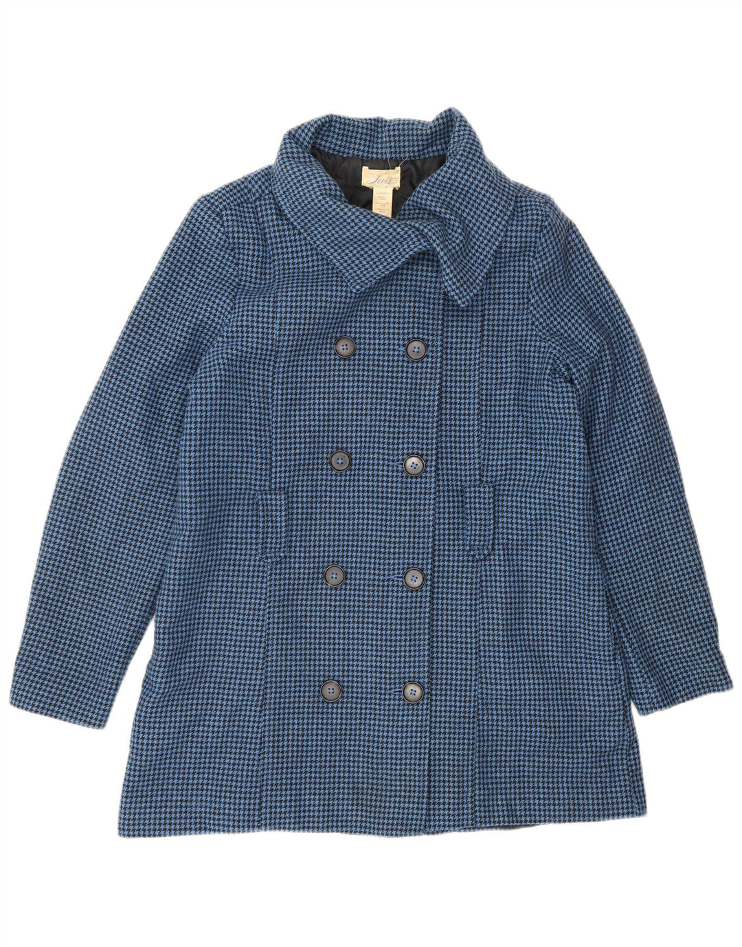 LEVI'S ženski kaput s dvorednim kopčanjem UK 16 Large Blue Houndstooth Wool