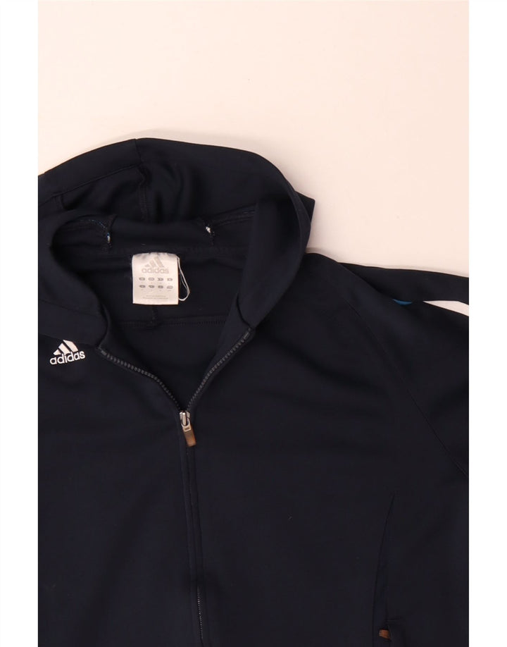 Adidas muški džemper s kapuljačom s patentnim zatvaračem Mali tamnoplavi poliester