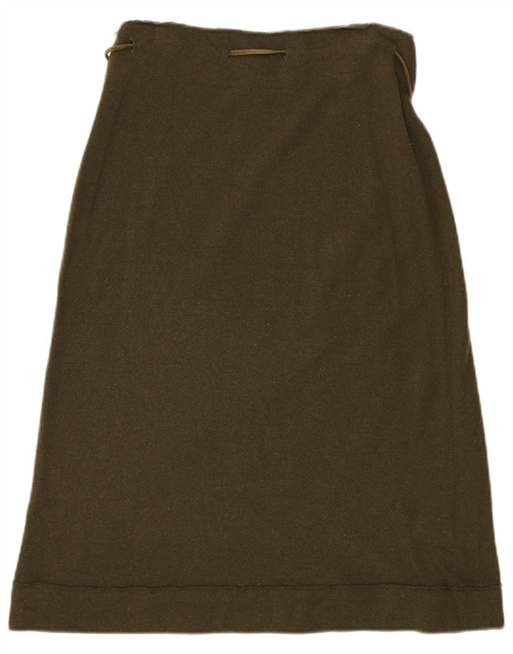 Stefanel ženska pletena suknja A-kroja EU 38 srednje veličine W28 kaki vuna