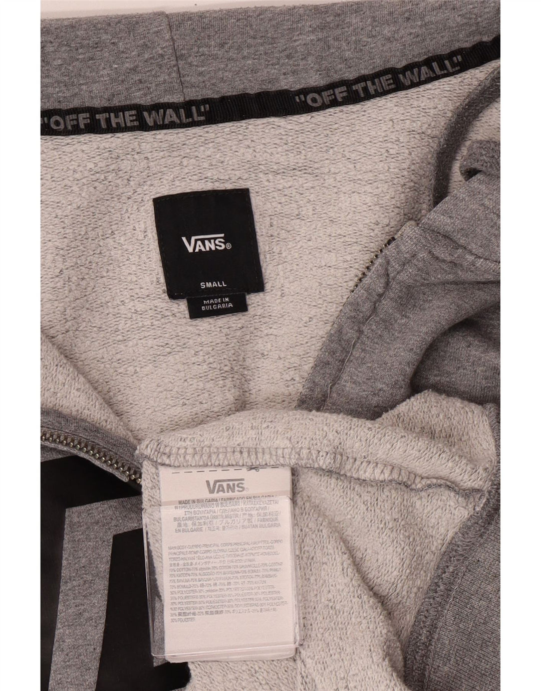 Vans muška majica s kapuljačom s patentnim zatvaračem, mali sivi pamuk