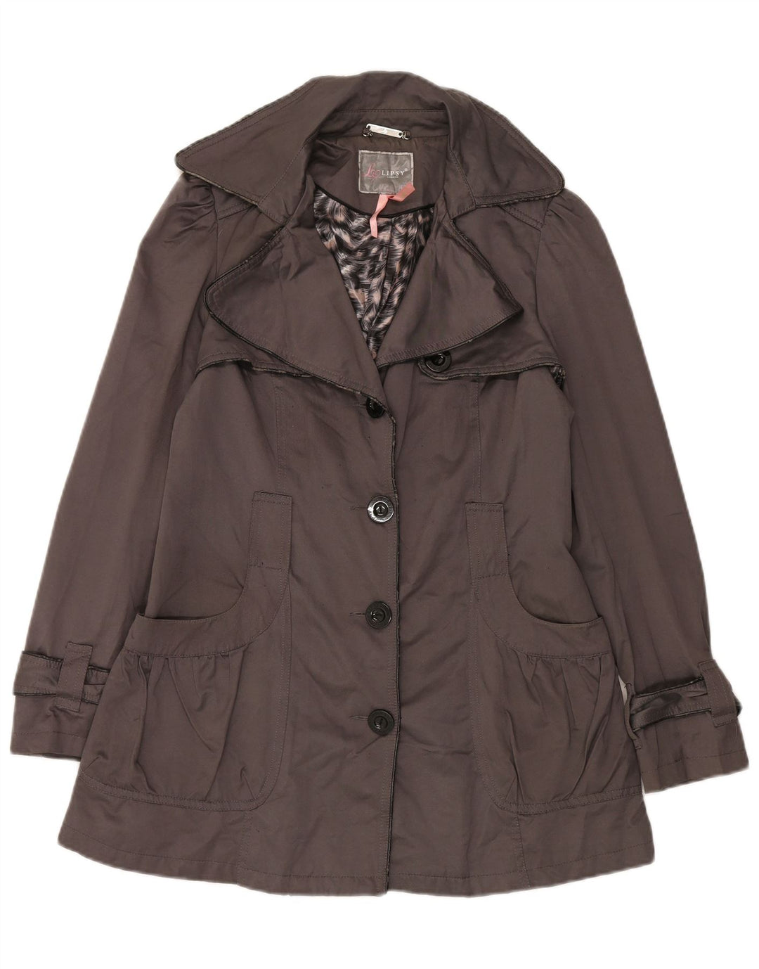 Lipsy ženski trenč kaput UK 12 srednje sivi poliester