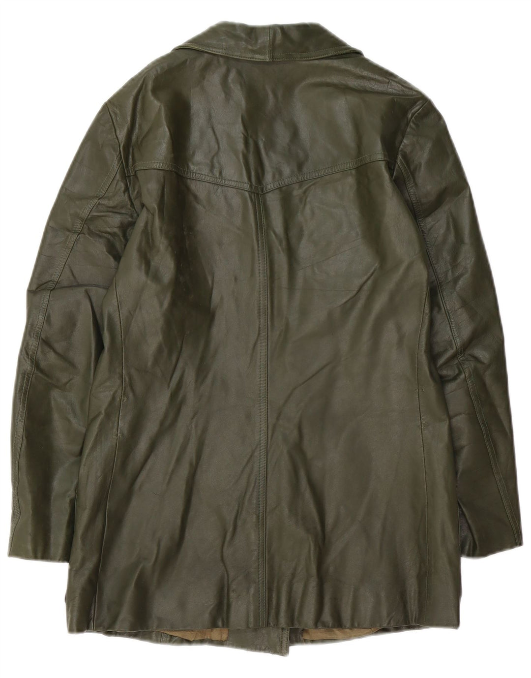 VINTAGE ženska kožna jakna UK 14 Srednje zelena koža