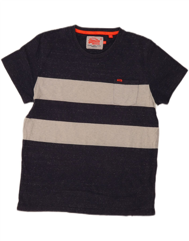 Superdry muška majica kratkih rukava 3XL tamnoplavi pamuk u blokovima boja