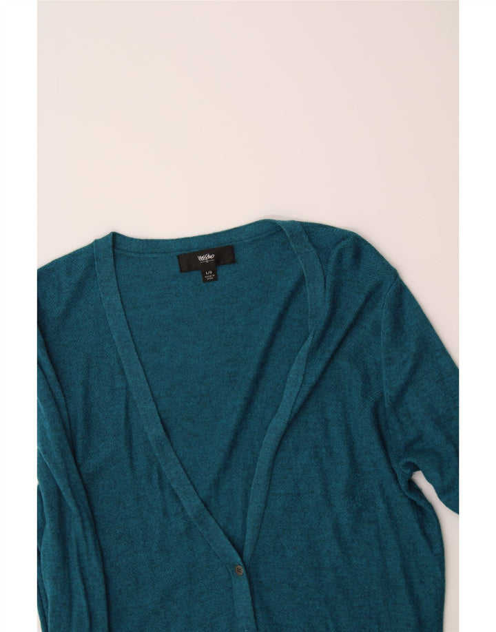 MOSSIMO Womens Cardigan Sweater UK 16 Large Blue Nylon Vintage Mossimo and Second-Hand Mossimo from Messina Hembry 