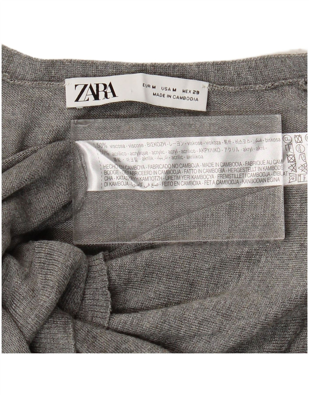 Zara ženski kardigan pulover UK 14 Srednje siva viskoza