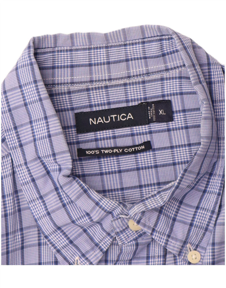 Nautica muška košulja kratkih rukava XL plavi karirani pamuk