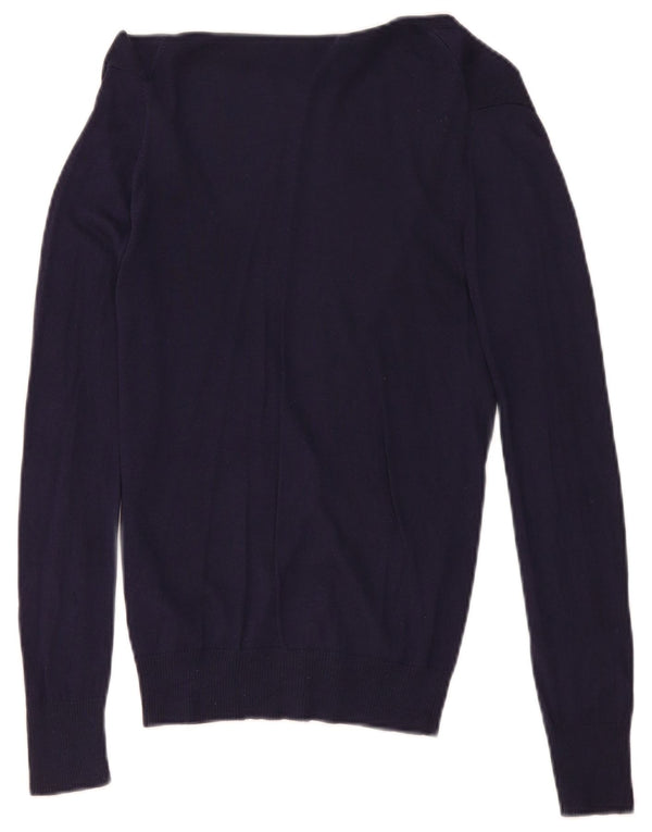 Massimo Dutti ženski kardigan pulover UK 12 Srednja tamnoplava svila