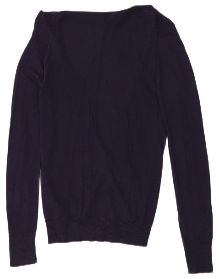 Massimo Dutti ženski kardigan pulover UK 12 Srednja tamnoplava svila