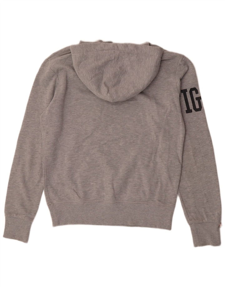 Superdry muška majica s kapuljačom s kapuljačom, srednje sivi pamuk